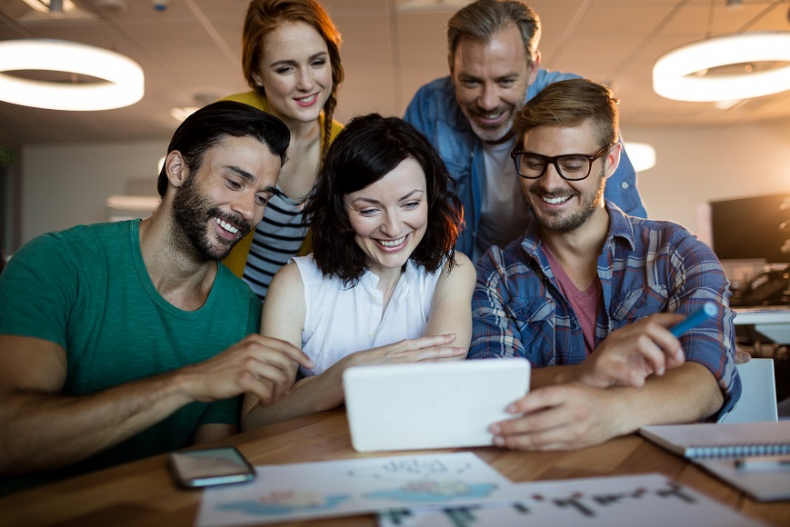Modern business team using Signly for contracts